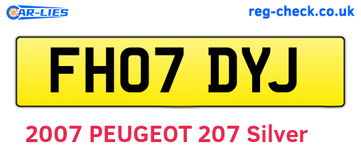 FH07DYJ are the vehicle registration plates.
