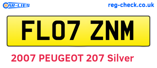 FL07ZNM are the vehicle registration plates.