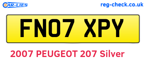 FN07XPY are the vehicle registration plates.