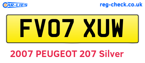 FV07XUW are the vehicle registration plates.