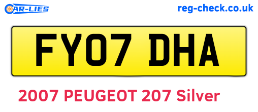 FY07DHA are the vehicle registration plates.