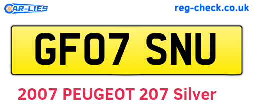 GF07SNU are the vehicle registration plates.