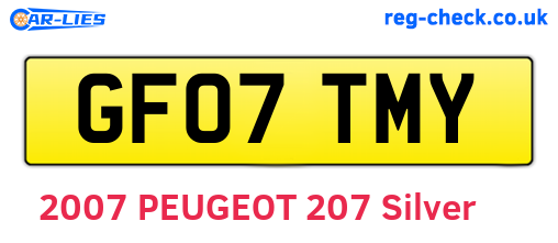 GF07TMY are the vehicle registration plates.