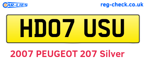 HD07USU are the vehicle registration plates.