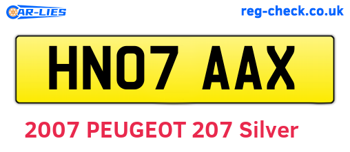 HN07AAX are the vehicle registration plates.