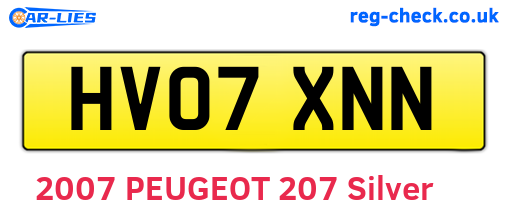 HV07XNN are the vehicle registration plates.