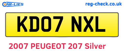 KD07NXL are the vehicle registration plates.