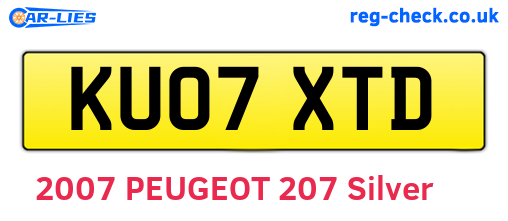 KU07XTD are the vehicle registration plates.