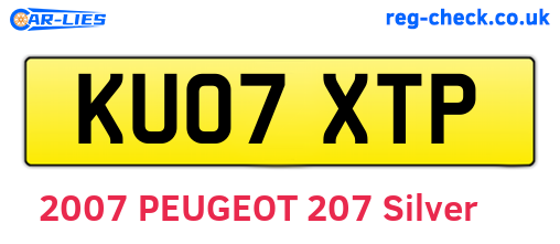 KU07XTP are the vehicle registration plates.