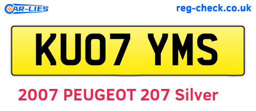 KU07YMS are the vehicle registration plates.