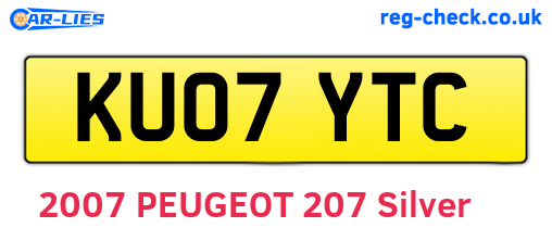 KU07YTC are the vehicle registration plates.