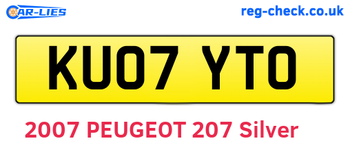 KU07YTO are the vehicle registration plates.