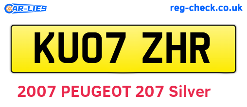 KU07ZHR are the vehicle registration plates.