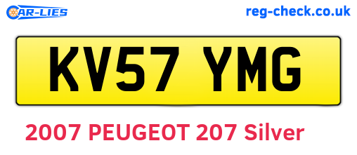 KV57YMG are the vehicle registration plates.