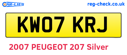 KW07KRJ are the vehicle registration plates.