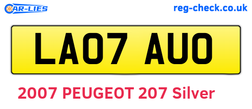 LA07AUO are the vehicle registration plates.