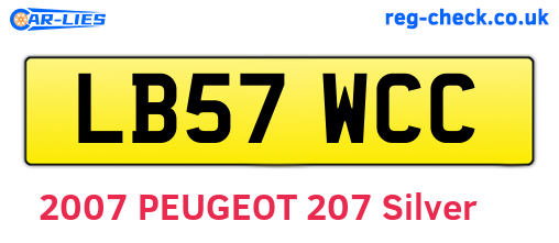 LB57WCC are the vehicle registration plates.