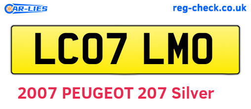 LC07LMO are the vehicle registration plates.
