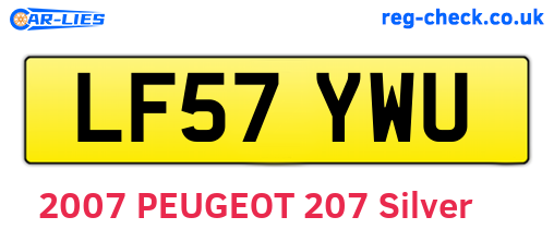 LF57YWU are the vehicle registration plates.
