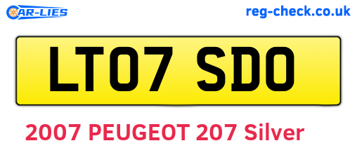 LT07SDO are the vehicle registration plates.