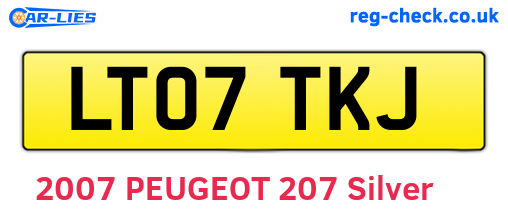 LT07TKJ are the vehicle registration plates.