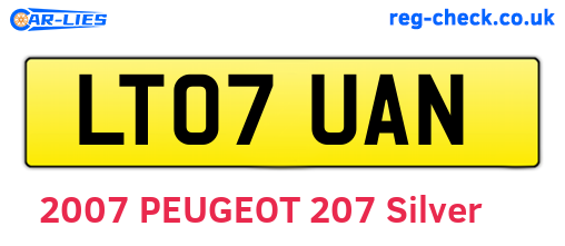 LT07UAN are the vehicle registration plates.