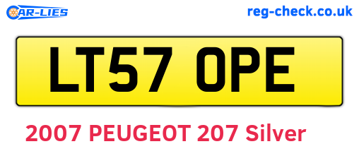 LT57OPE are the vehicle registration plates.