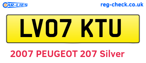 LV07KTU are the vehicle registration plates.