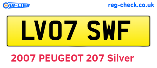 LV07SWF are the vehicle registration plates.