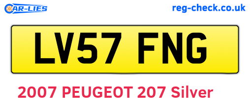 LV57FNG are the vehicle registration plates.