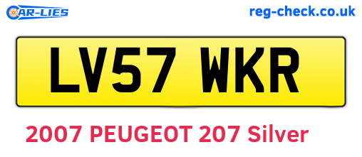 LV57WKR are the vehicle registration plates.