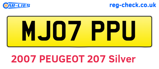 MJ07PPU are the vehicle registration plates.