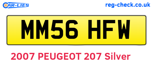 MM56HFW are the vehicle registration plates.