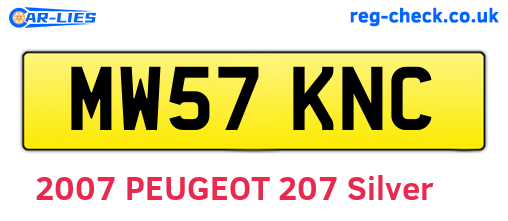 MW57KNC are the vehicle registration plates.