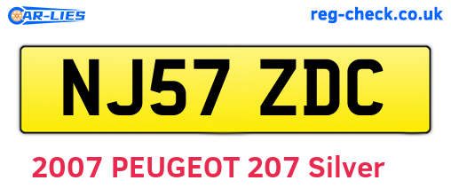 NJ57ZDC are the vehicle registration plates.