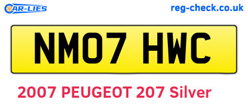 NM07HWC are the vehicle registration plates.