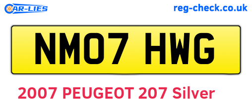 NM07HWG are the vehicle registration plates.