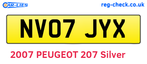 NV07JYX are the vehicle registration plates.