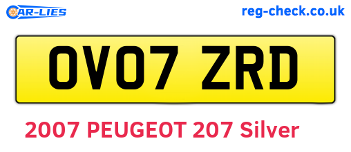 OV07ZRD are the vehicle registration plates.