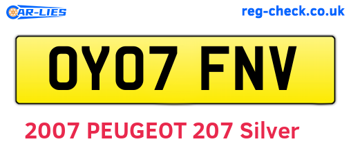 OY07FNV are the vehicle registration plates.