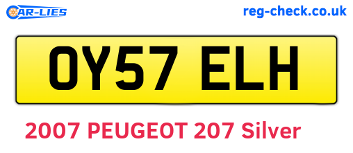 OY57ELH are the vehicle registration plates.