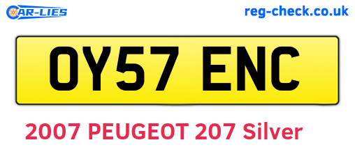 OY57ENC are the vehicle registration plates.