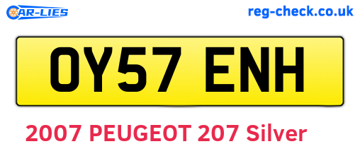 OY57ENH are the vehicle registration plates.