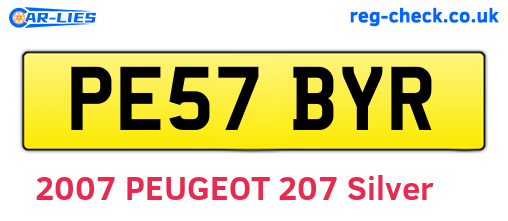 PE57BYR are the vehicle registration plates.