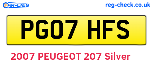 PG07HFS are the vehicle registration plates.