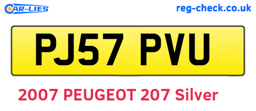 PJ57PVU are the vehicle registration plates.