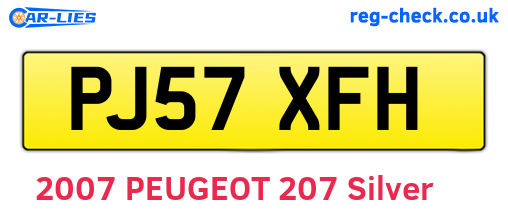 PJ57XFH are the vehicle registration plates.