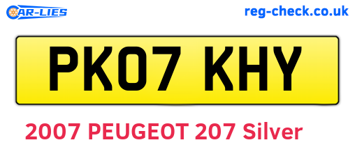 PK07KHY are the vehicle registration plates.