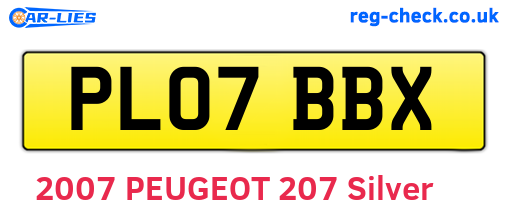 PL07BBX are the vehicle registration plates.