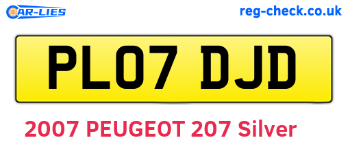 PL07DJD are the vehicle registration plates.